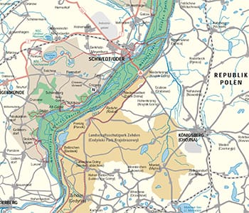 Mapa Międzynarodowego Parku Unteres Odertal
