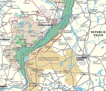 Map of the International Park Lower Oder Valley