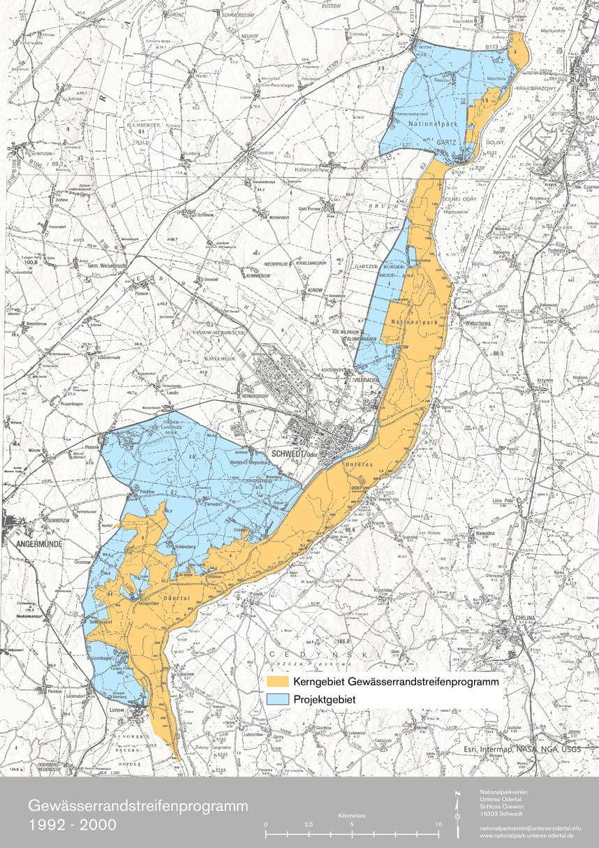 Karte Naturschutzgroßprojekt von gesamtstaatlich repräsentativer Bedeutung (Gewässerrandstreifenprogramm)