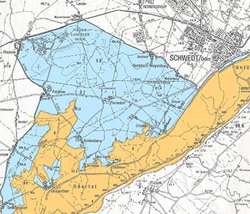 Map of large-scale nature conservation project of nationally representative importance (riparian strip program)