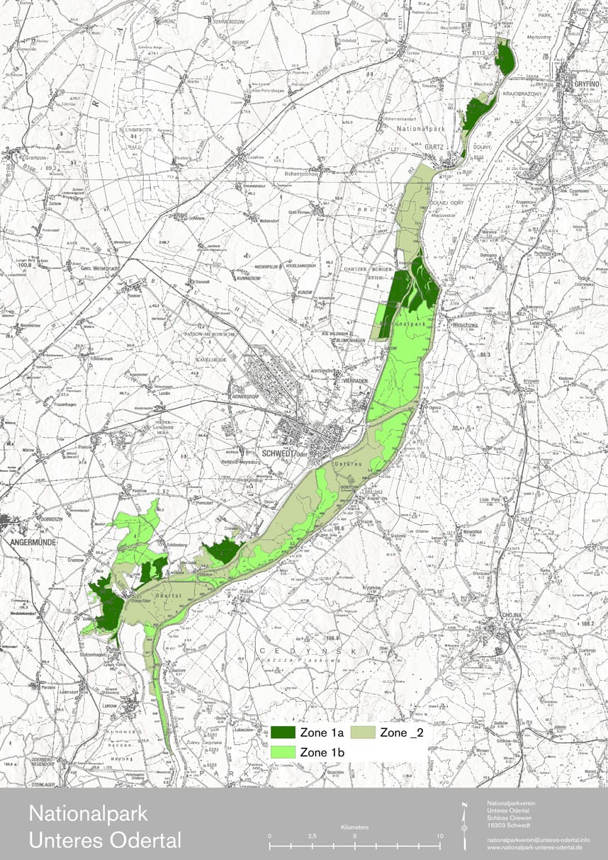 Map of the Lower Oder Valley National Park