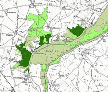 Map of the Lower Oder Valley National Park